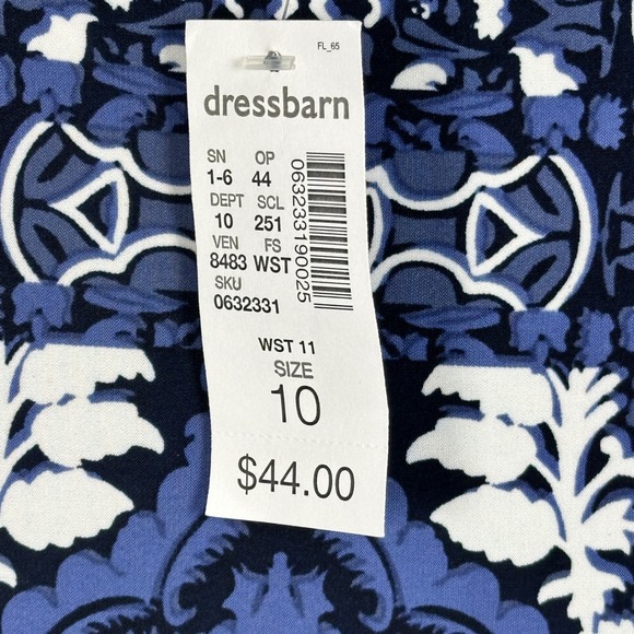 WESTPORT‎ 1962 Stretch Blue Black White Red Bohemian Floral Print Sz 10 NWT - Picture 3 of 11